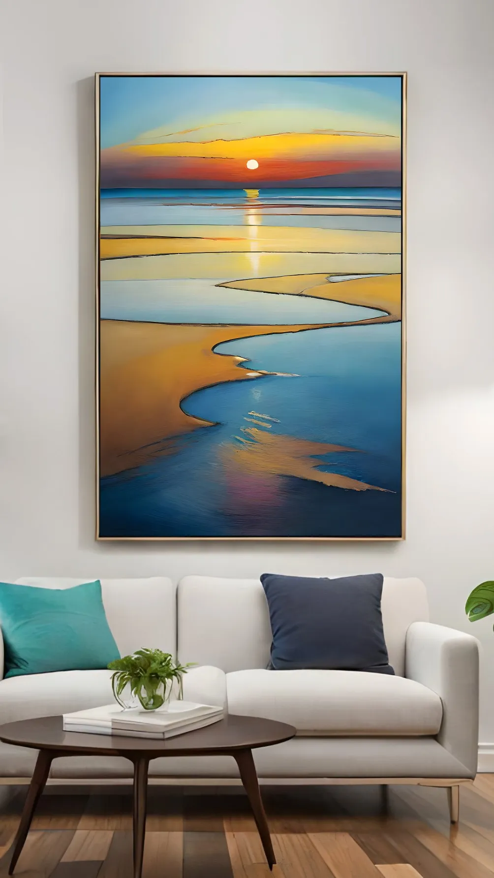 Kızıl Ufukta Kıvrılan Dalgalar