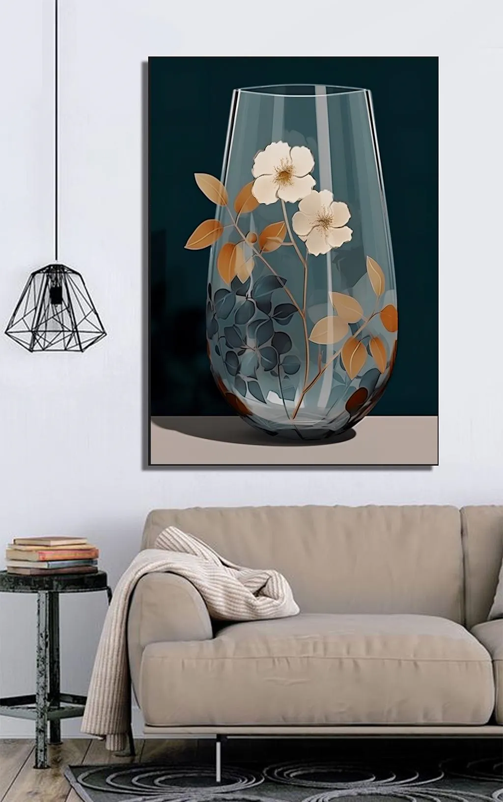 Cam Vazoda Zarif Çiçek Buketi