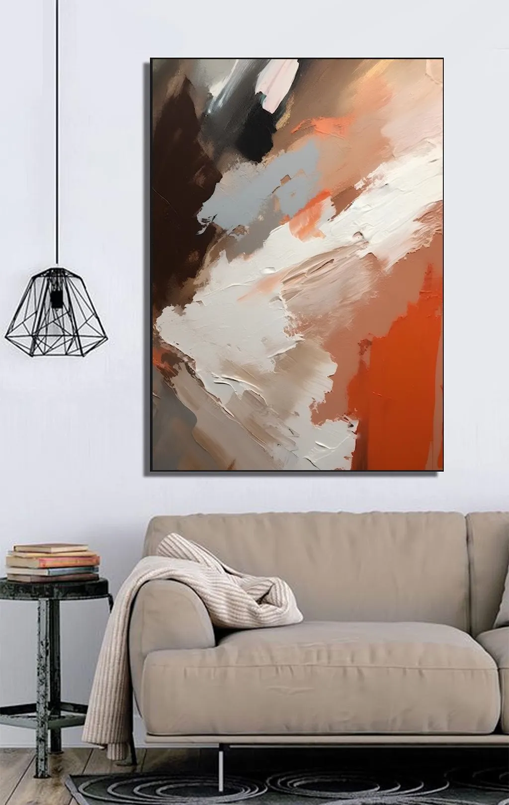 Soyut Fırça Darbelerinin Turuncu Enerjisi