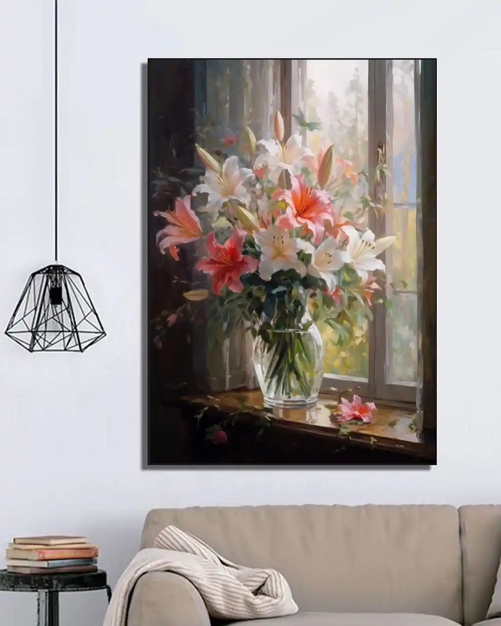 Pencere Önünde Zarif Zambaklar