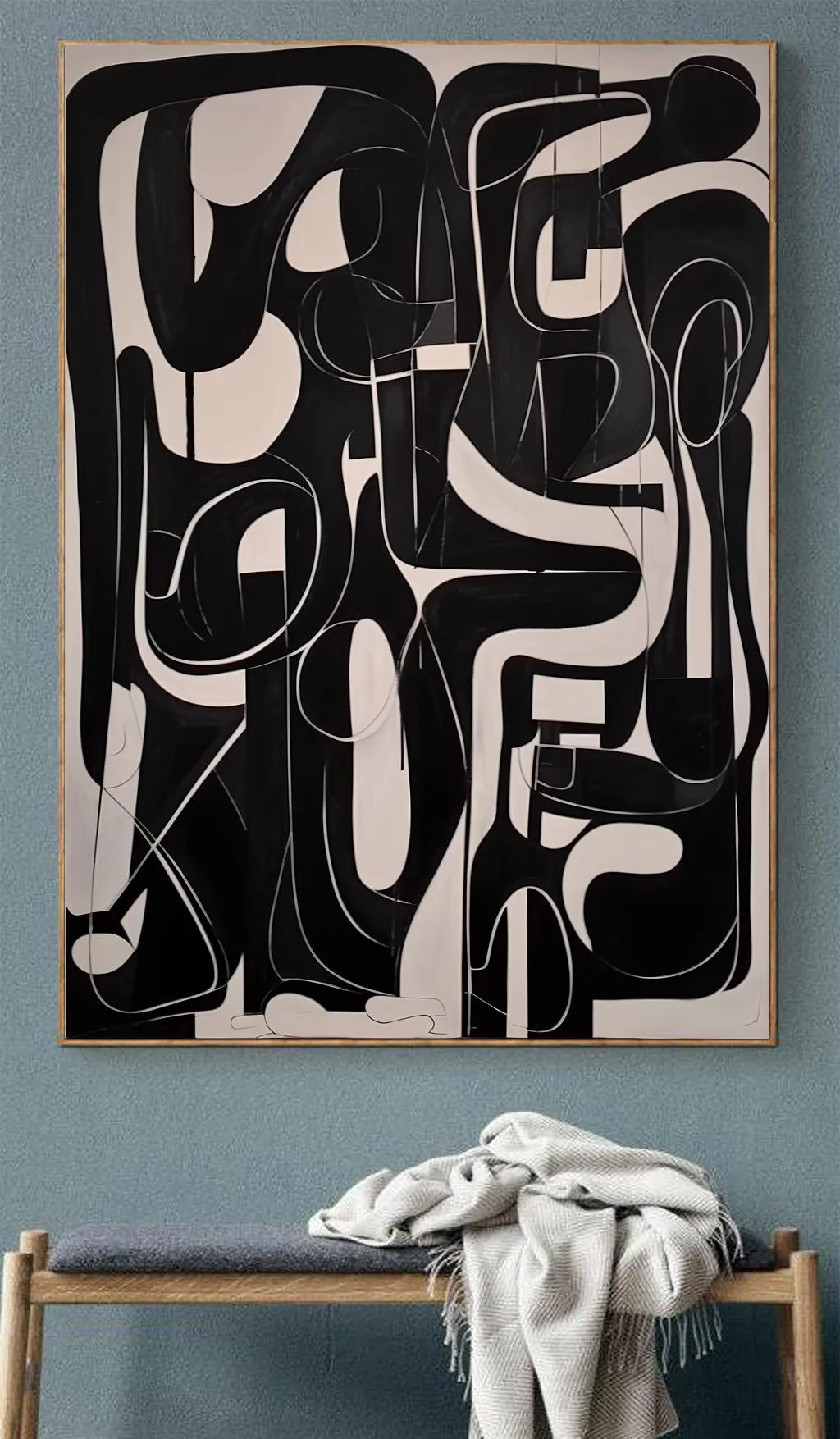 Siyah Beyaz Soyut Formların Dengesi