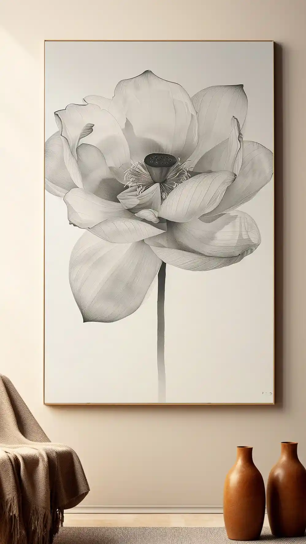 Gri Tonların Sessizliğinde Lotus Zarafeti