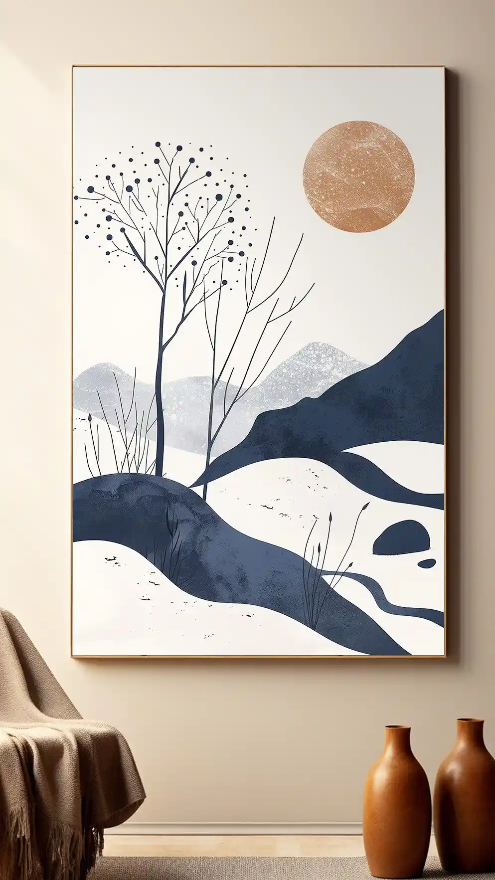 Lacivert Dağlar ve Minimalist Doğa Manzarası