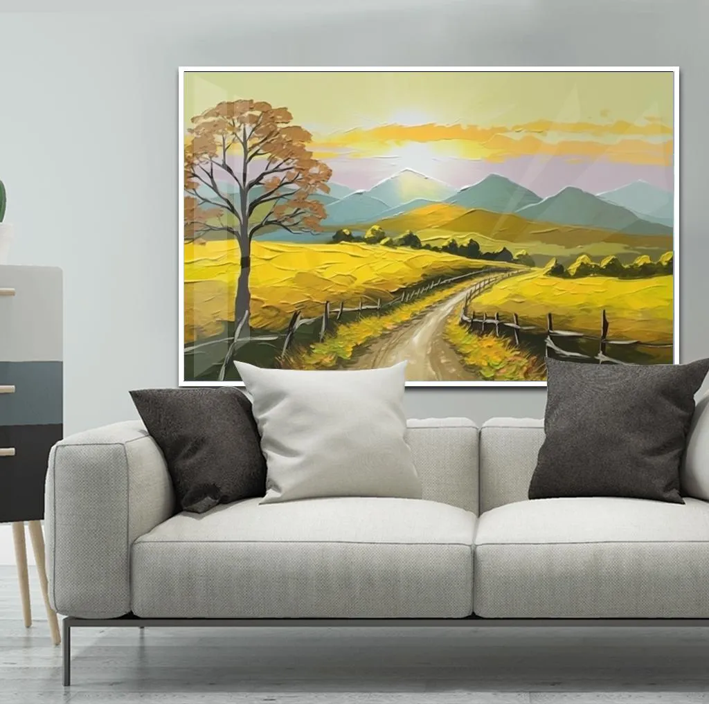 Altın Başakların Dağ Manzarası