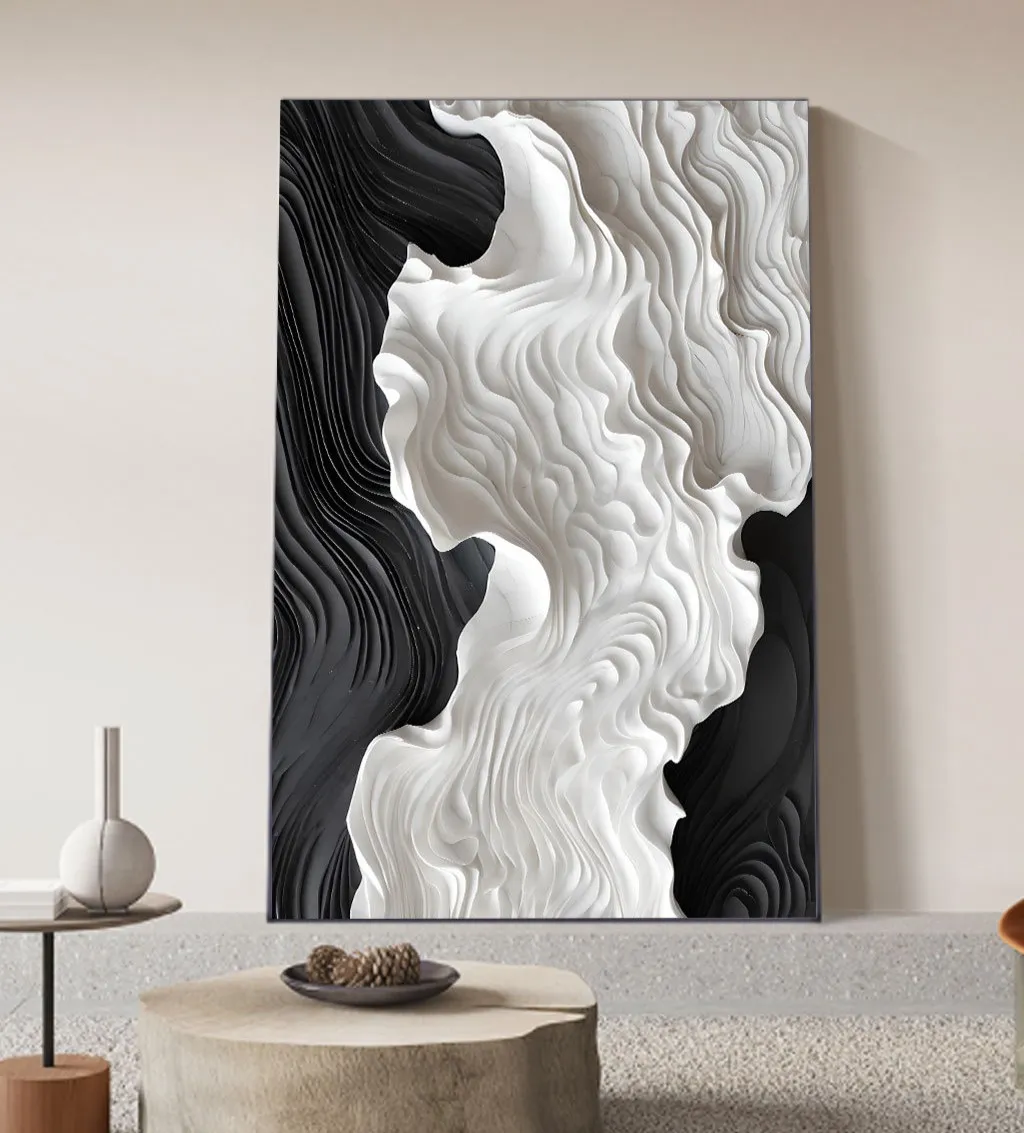 Siyah ve Beyazın Kıvrımlı Dokusu