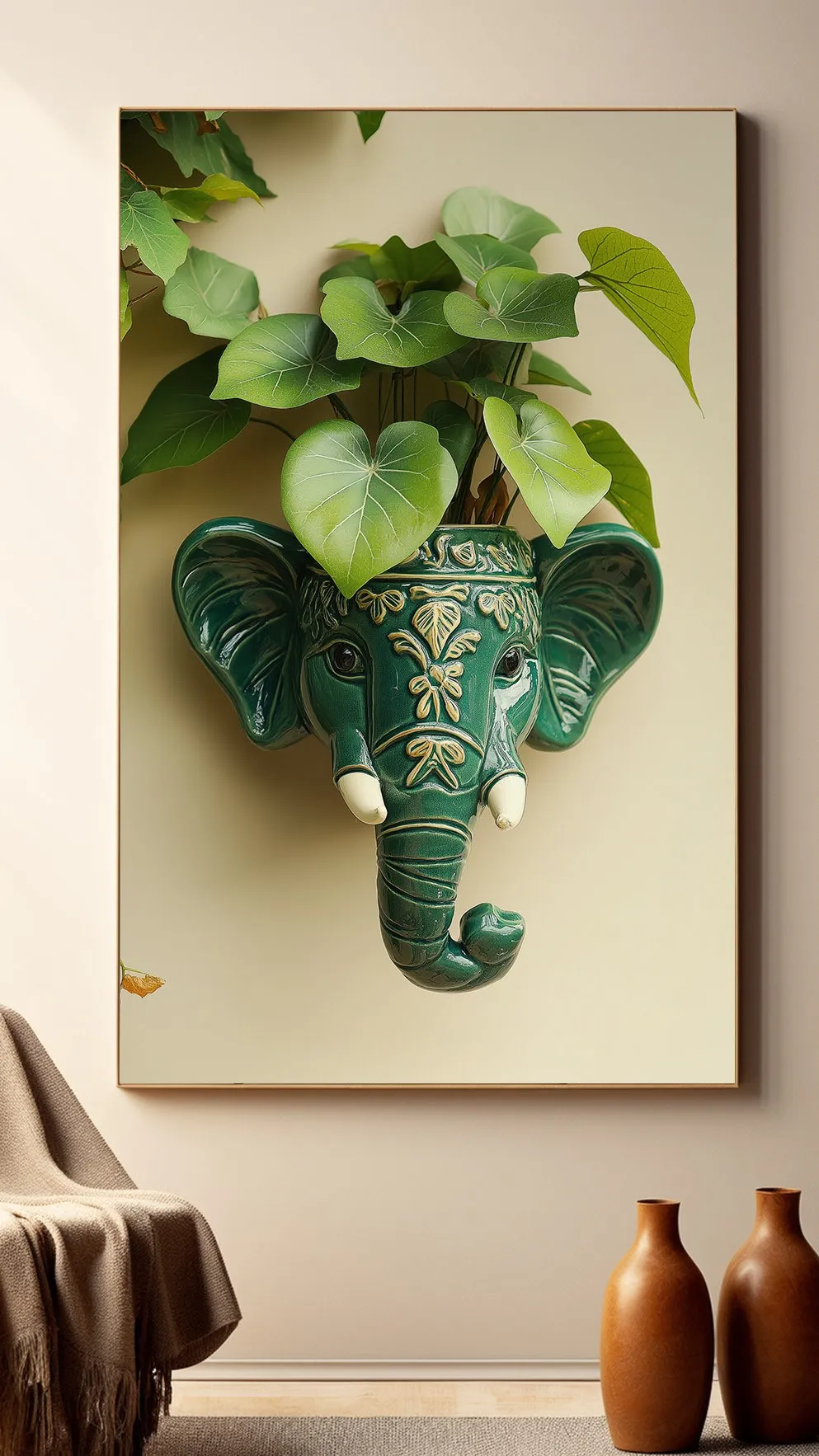 Yeşil Seramik Filin Egzotik Ruhu