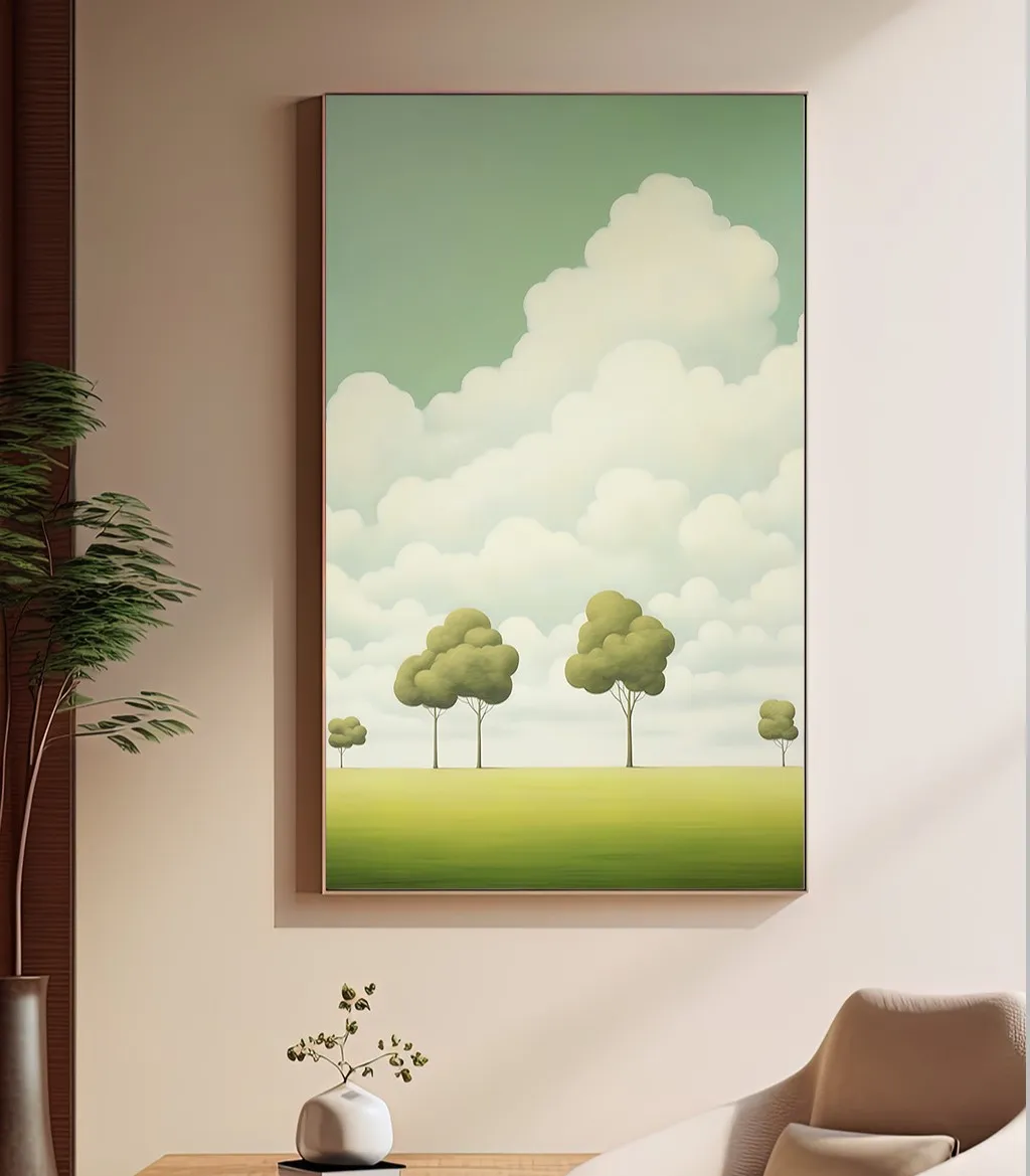 Pamuk Bulutlar Altında Dingin Ova