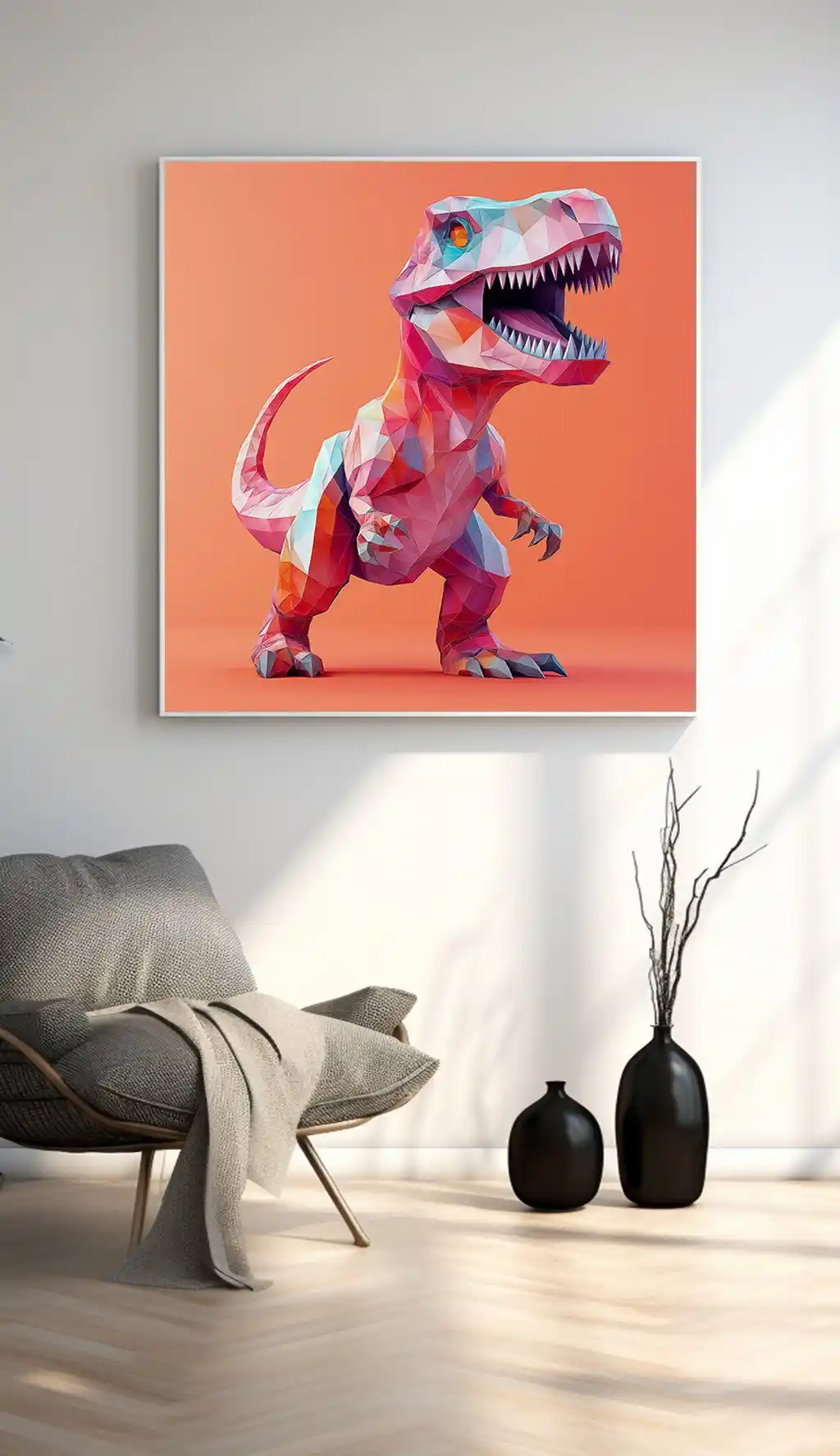 Renkli Poligon T-Rex