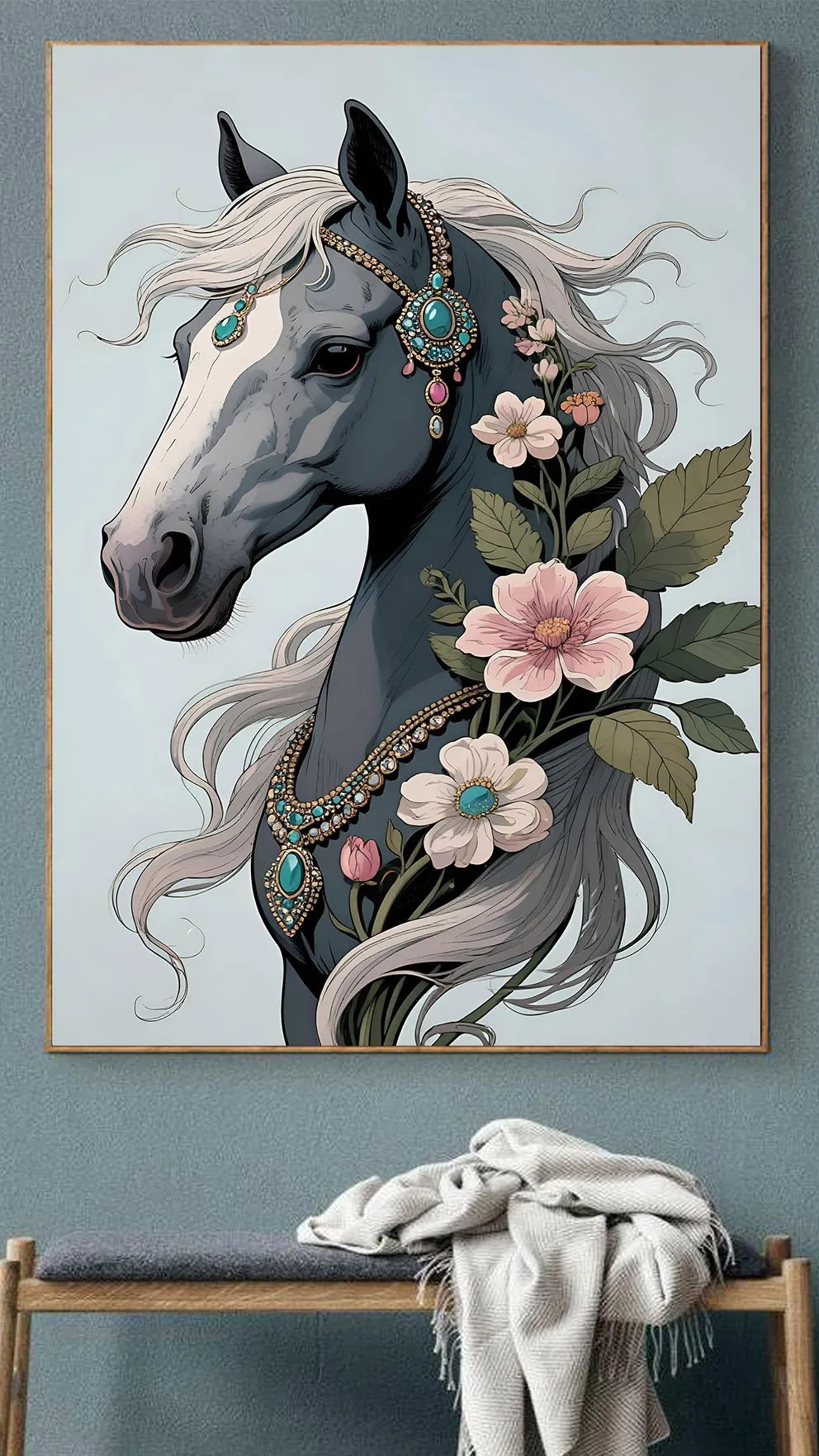 Takılarla Süslenmiş Asil At