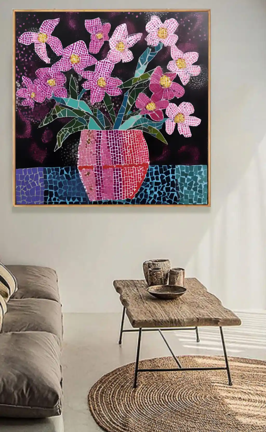 Gece Yarısı Mozaiklerinde Parlayan Çiçekler