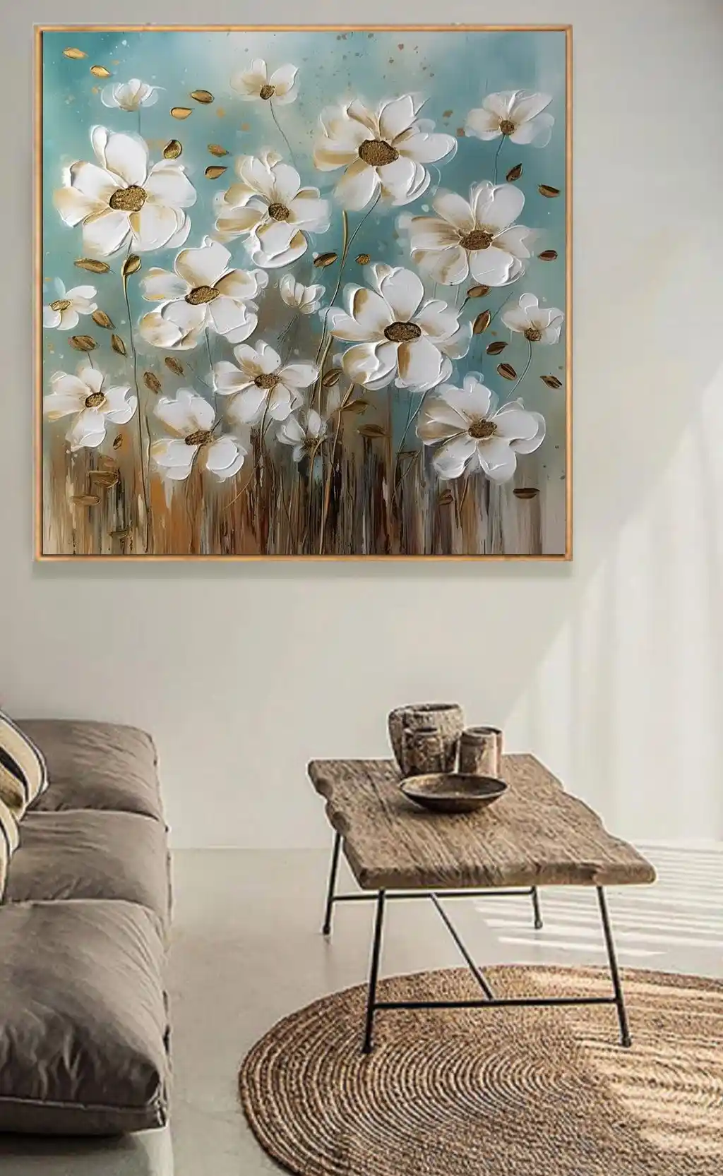 Beyaz Çiçeklerin Rölyef Uyumu