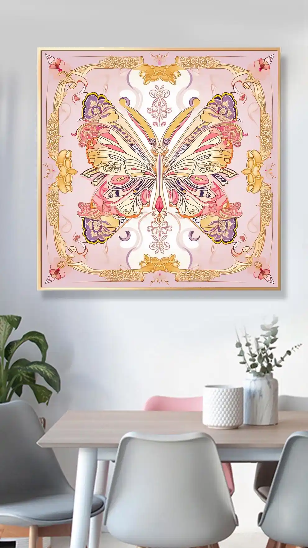 Pastel Pembe Dekoratif Kelebek