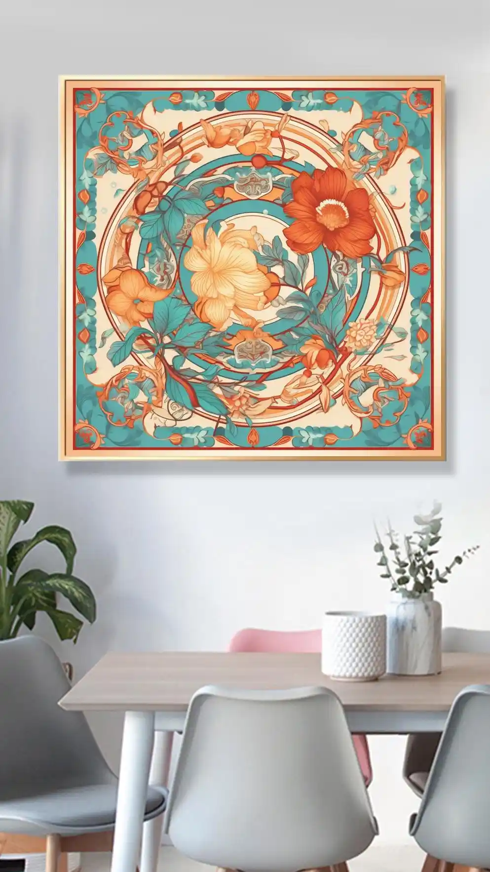 Turuncu Çiçeklerin Geometrik Dansı