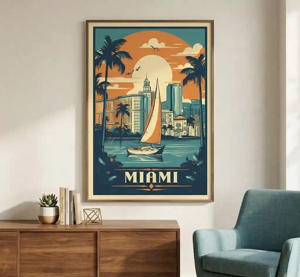 USA, MIAMI, Gün Batımında Şehir Düşleri