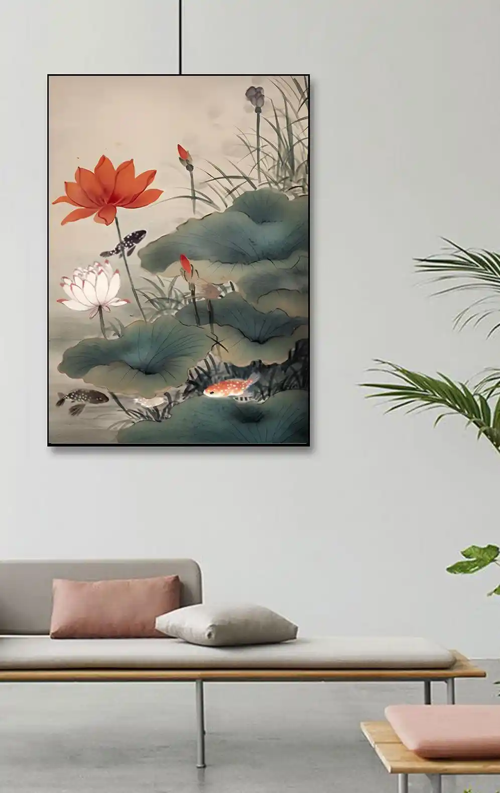 Geleneksel Lotus ve Koi Balıkları