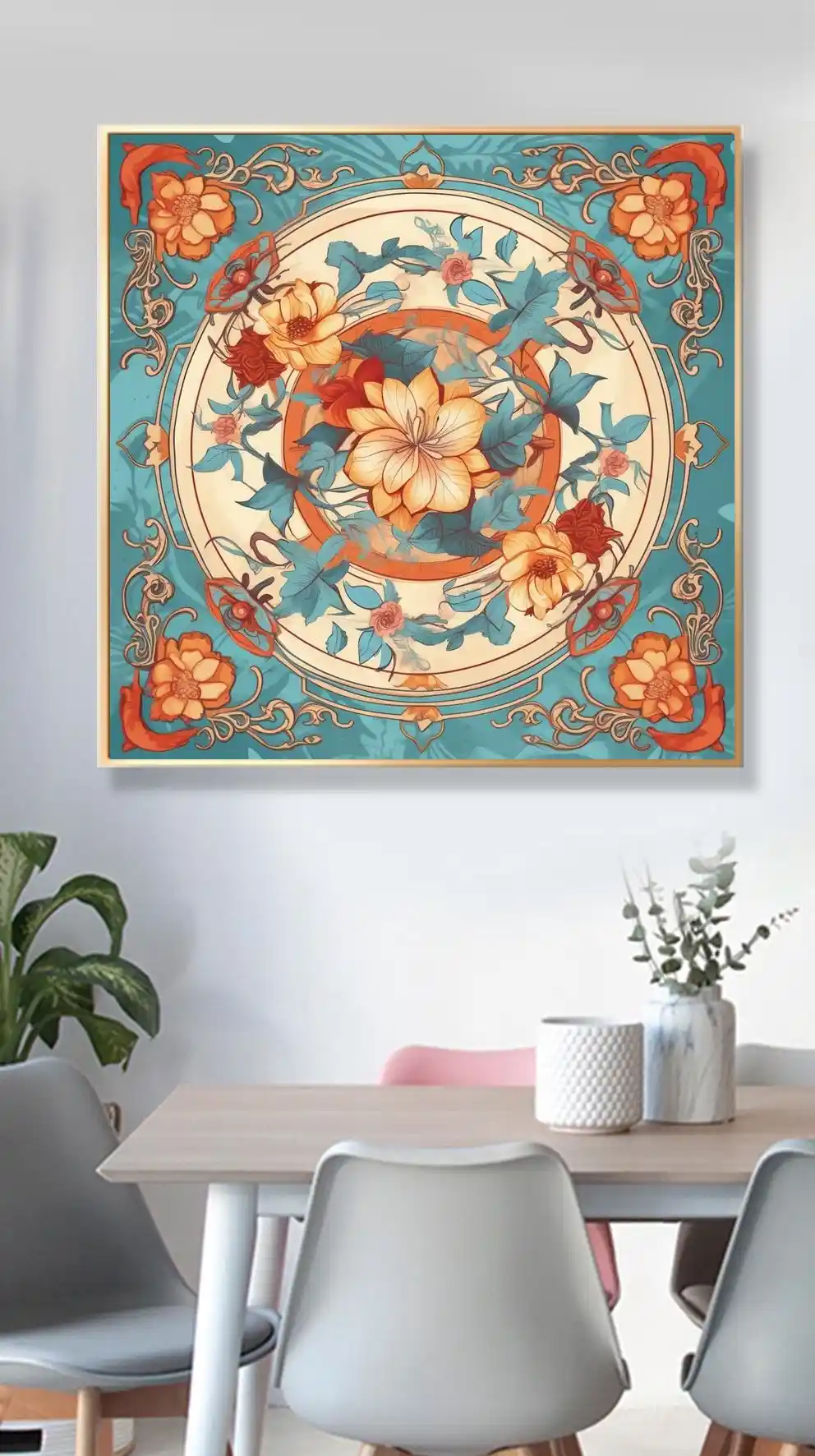 Turkuaz Bahçenin Çiçekli Madalyonu